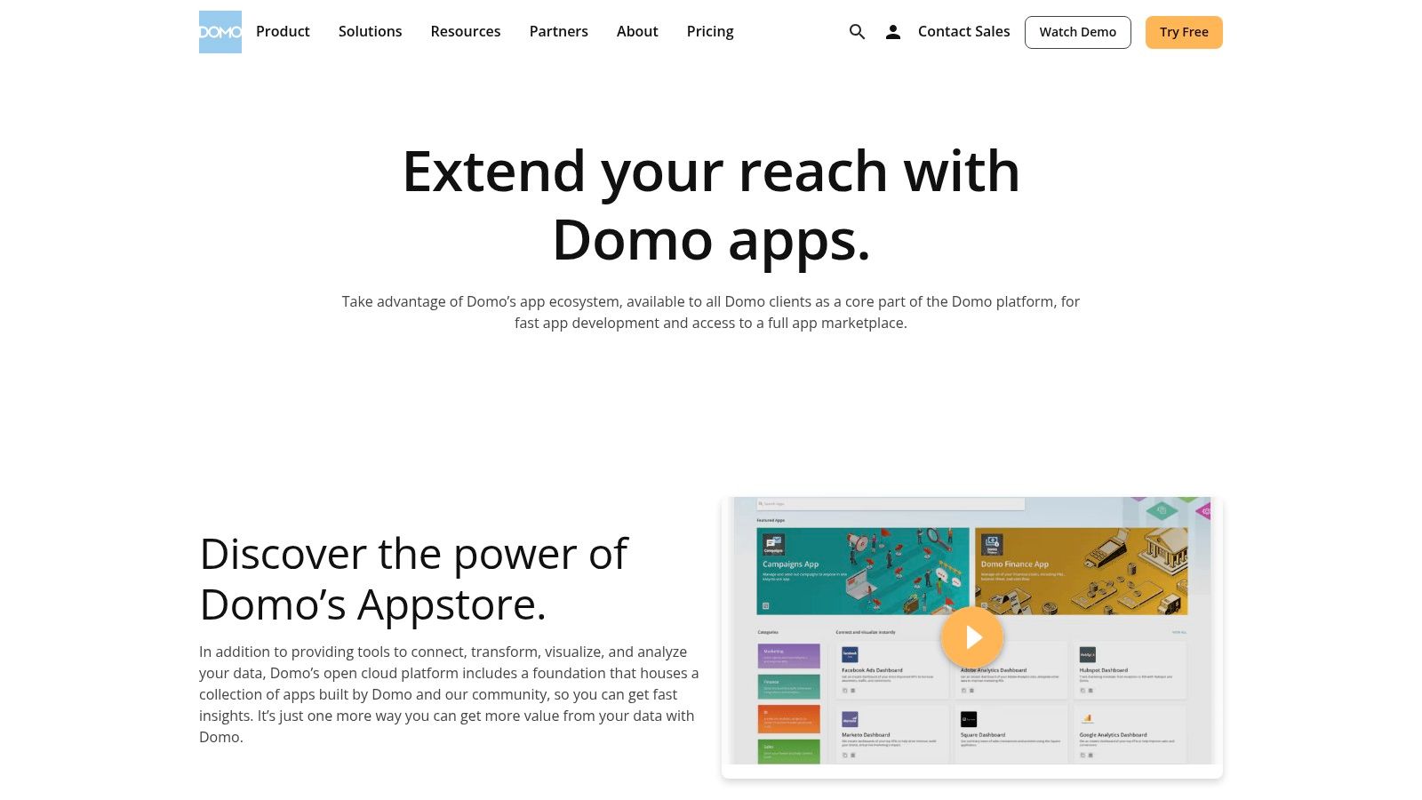 Domo – Appstore (Dashboards, QuickStarts, Connectors)