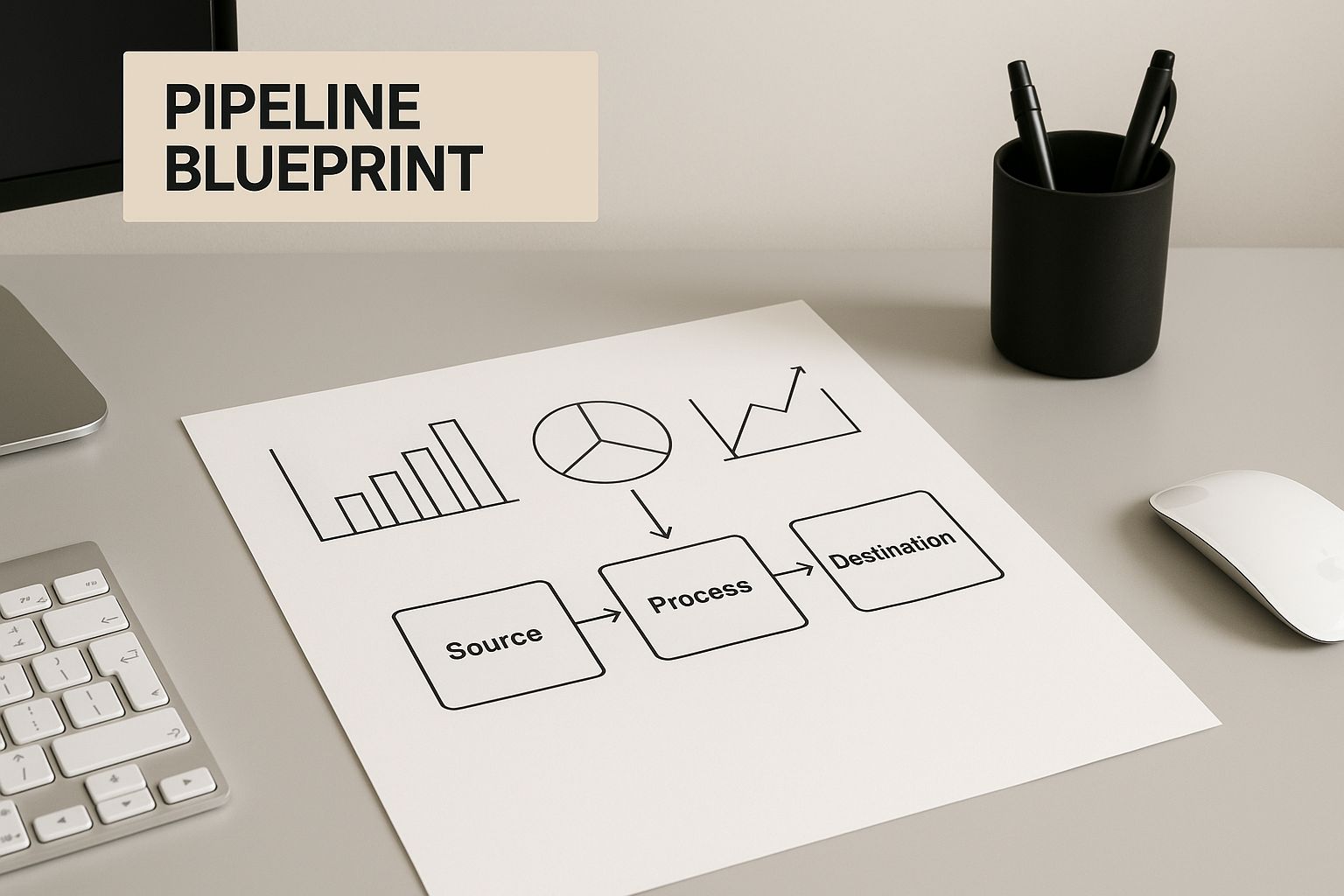 Infographic about how to build data pipeline