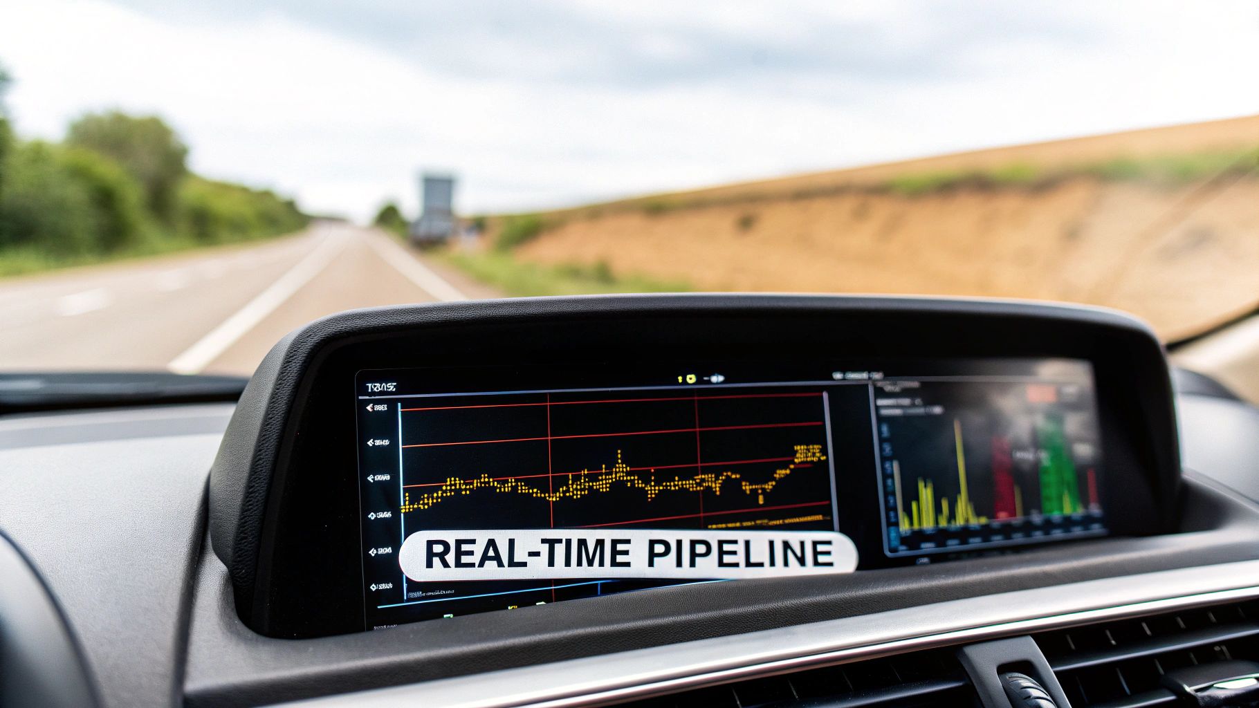 A diagram showing a real-time data pipeline architecture.