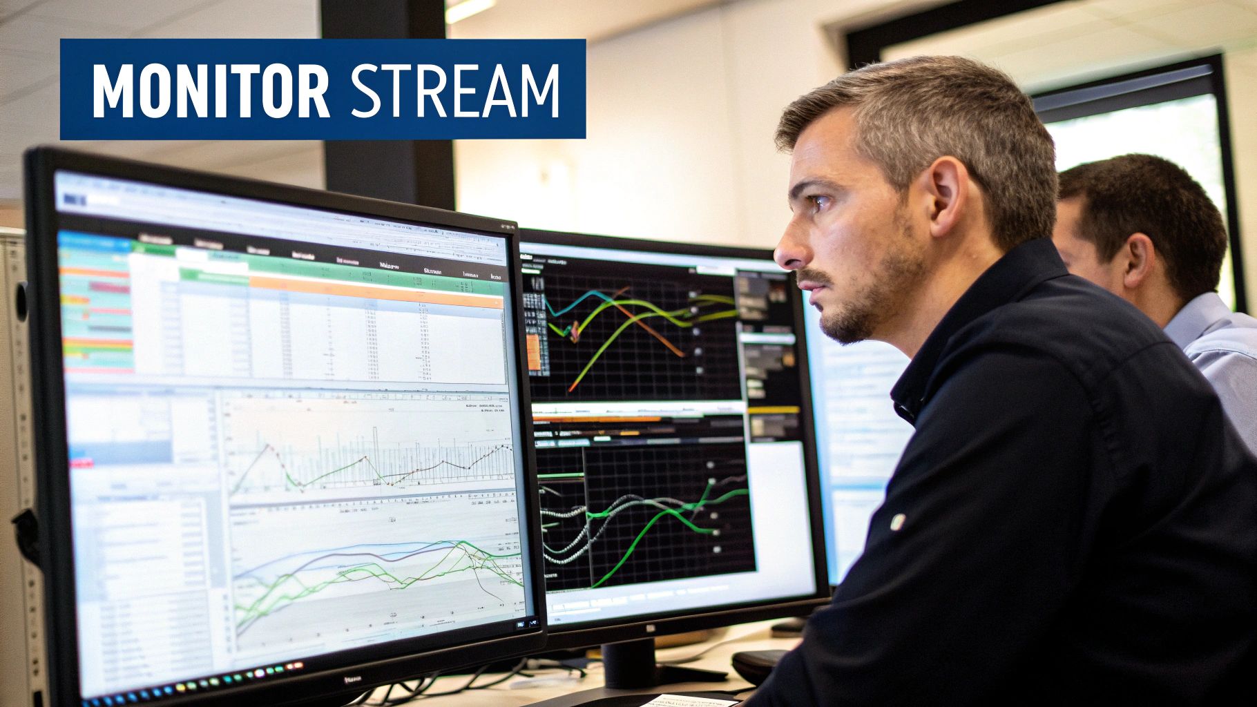 A dashboard showing data flow metrics.