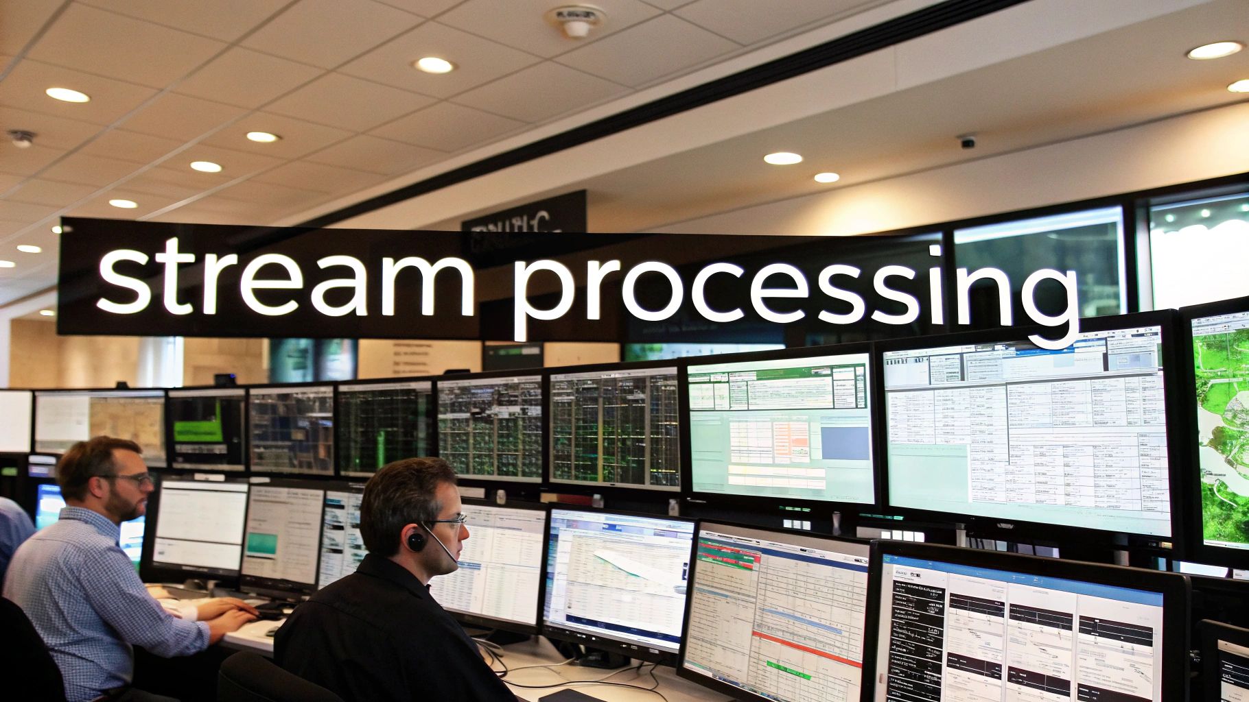 A diagram showing the flow of data through a real-time stream processing architecture