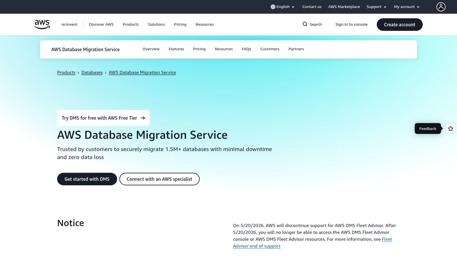 AWS Database Migration Service (AWS DMS)