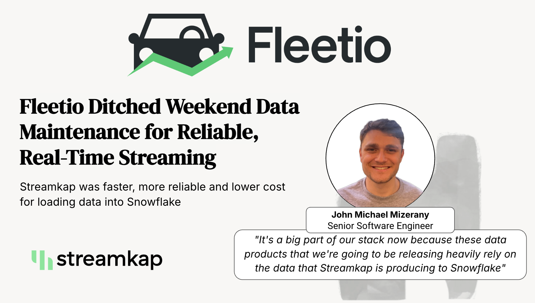 Streamkap Enables Fleetio to Ditch Weekend Data Maintenance for Reliable, Real-Time Streaming
