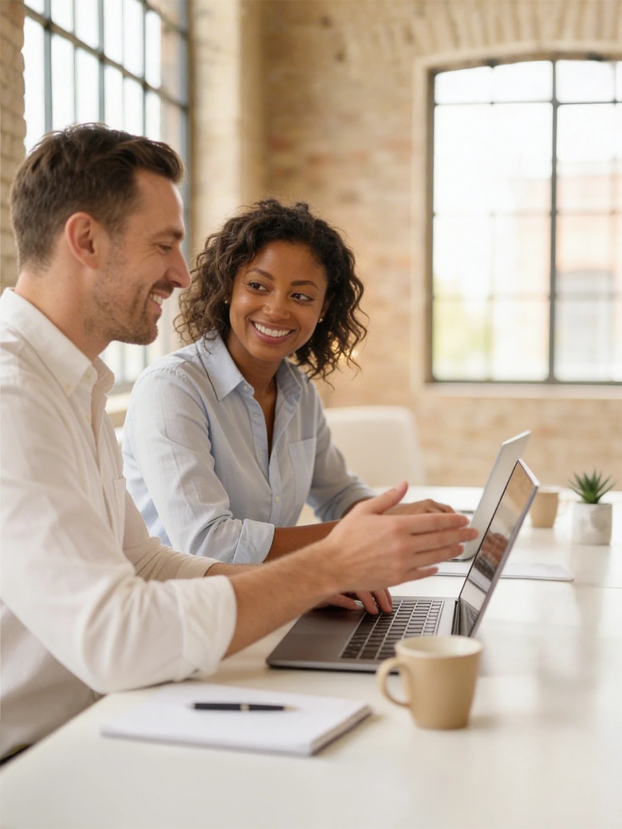 Externer Datenschutzbeauftragter im Erstgespräch mit Unternehmer, professionelle Beratung zur DSGVO-Compliance