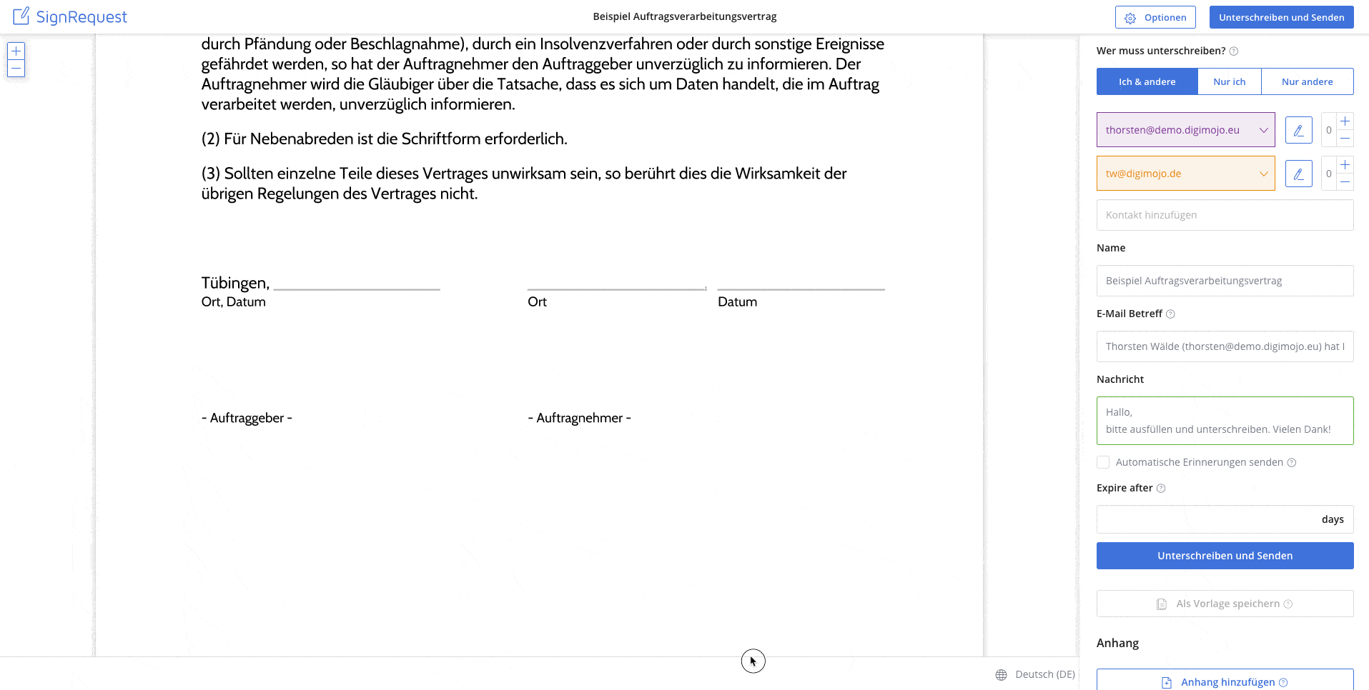 SignRequest-Feld-anlegen