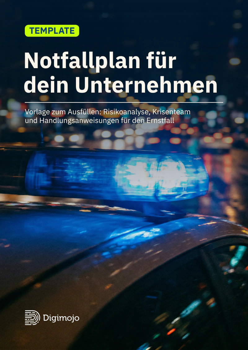 Cover der Digimojo Notfallplan-Vorlage für kleine Unternehmen