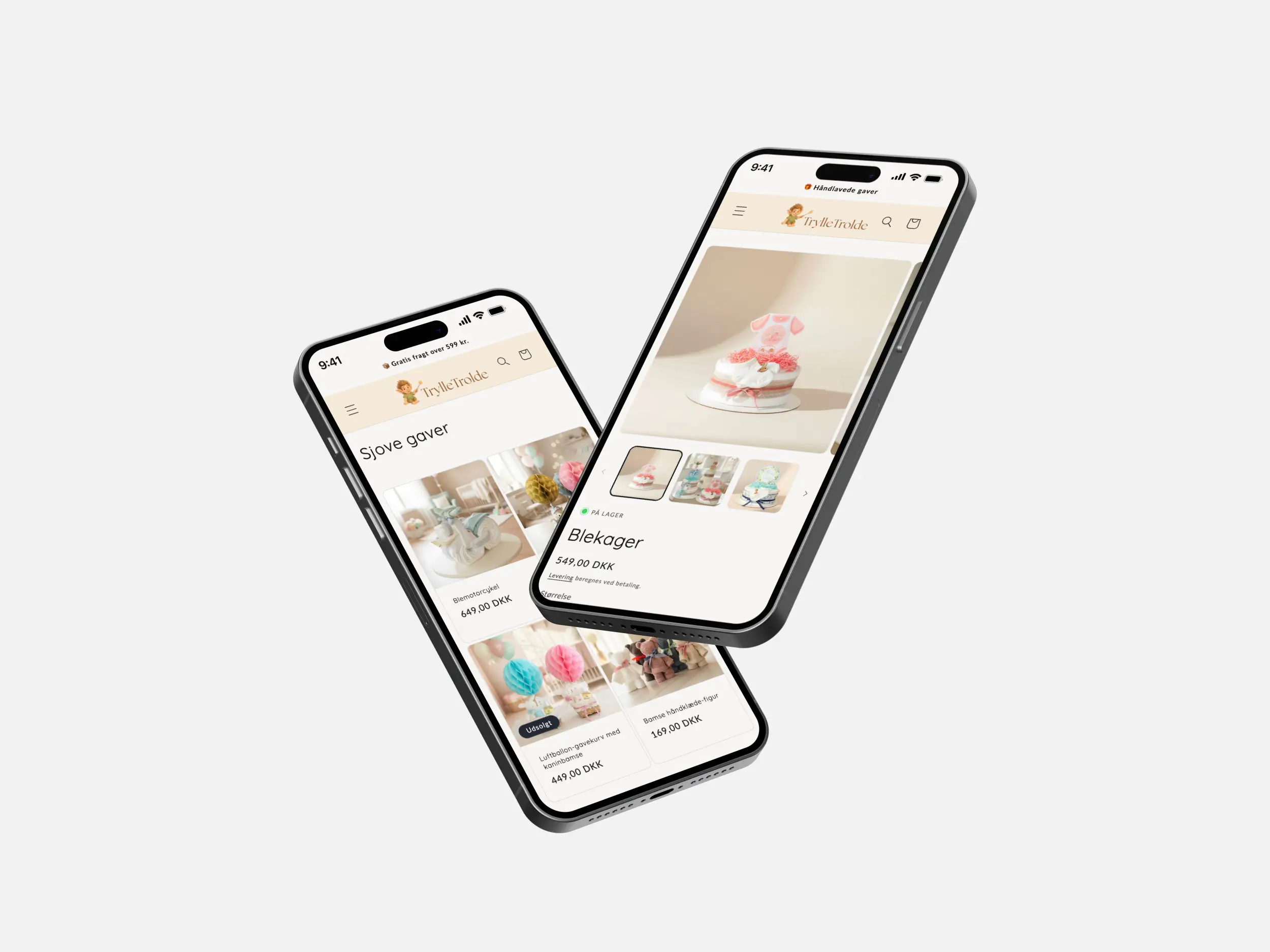 TrylleTrolde Webshop mobilvisning