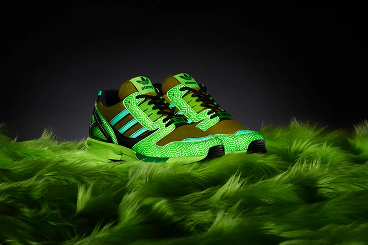 Image of the adidas ZX 8000 Atmos sneakers, representing the “A” release in the 2020–21 A-ZX Series.