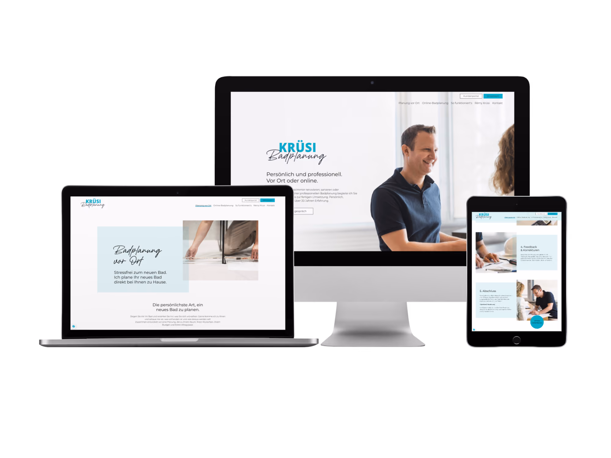 Neue Website und individuelles Kundenportal auf Basis unserer App ClientSpace – für unabhängige Badplanung mit persönlicher Handschrift. Strategie, Konzept und Umsetzung im Kreativkollektiv mit Tina Bubenhofer (text aha.) und Katja Saenze (Grafik Art)