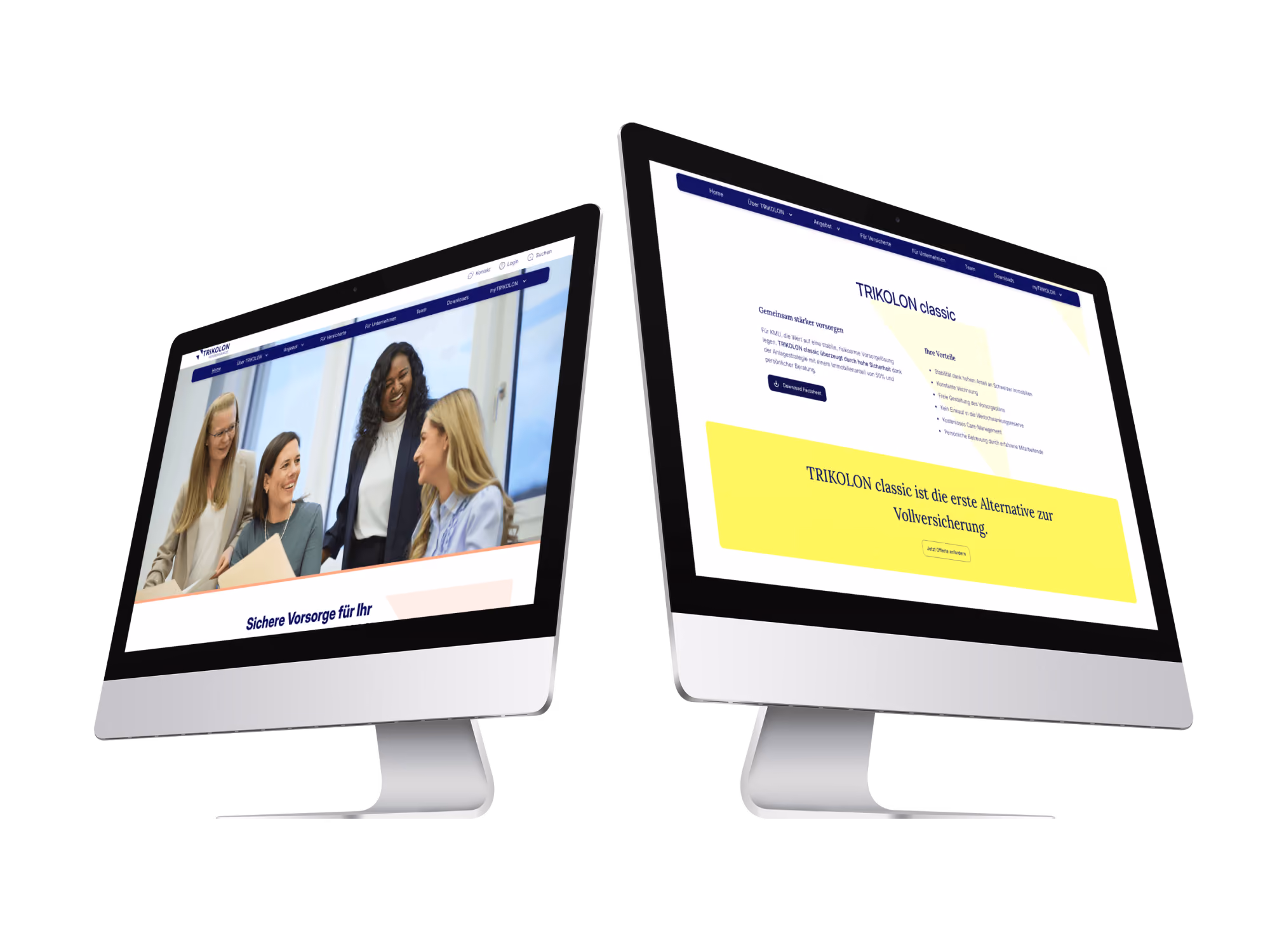 Ein modernes Rebranding mit einer benutzerfreundlichen Website, die Verlässlichkeit, Nähe und massgeschneiderte Vorsorge für KMU ausstrahlt. Entwickelt in Zusammenarbeit mit Noëmi Wüthrich (Studio w+e).