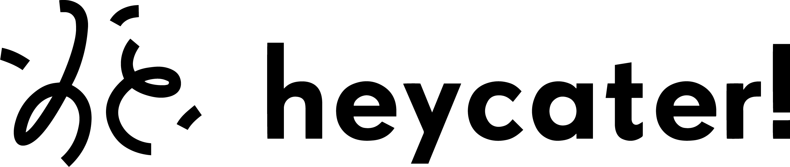 Logo heycater! schwarz auf weiß