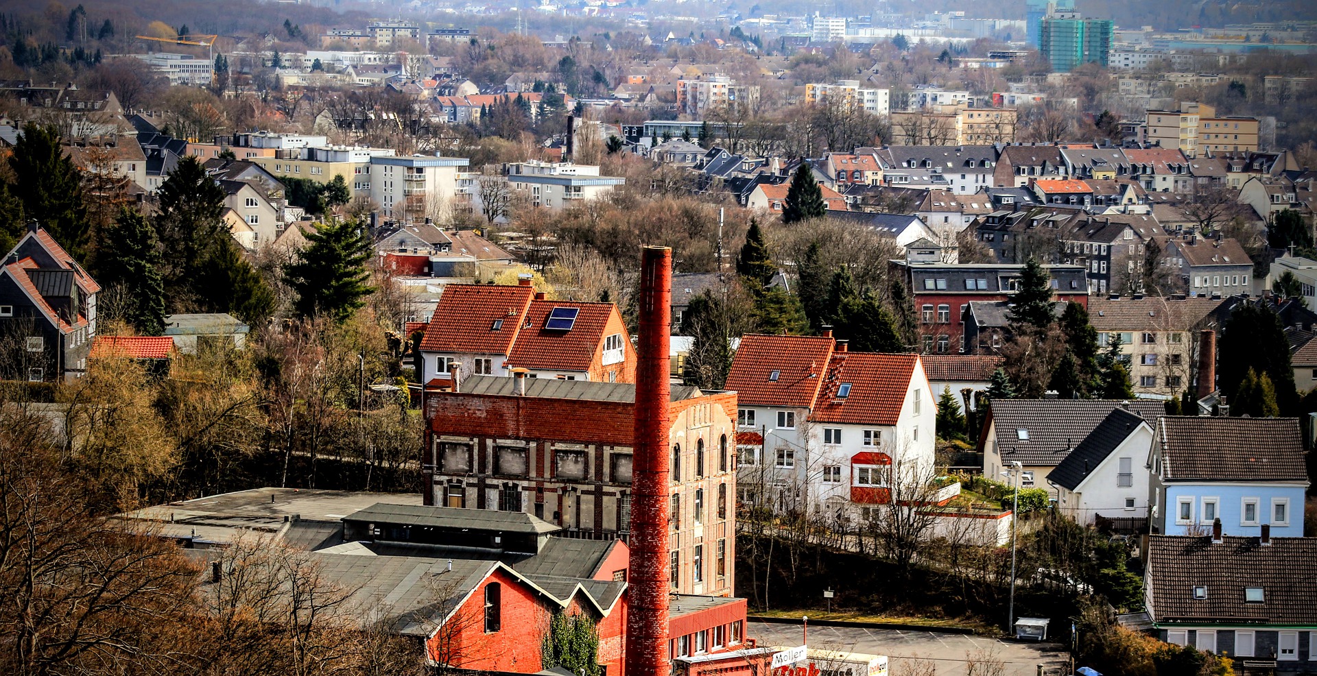 Vier lachende junge Erwachsene, zwei halten eine bunte Schüssel mit Salat und Falafel vor einem orangefarbenen Hintergrund.