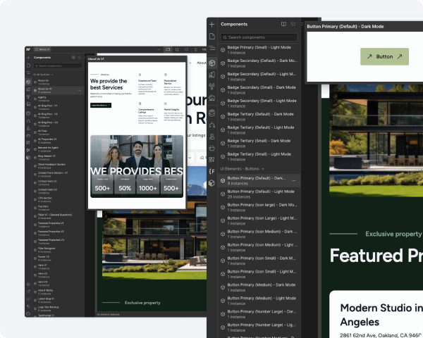 75+ Section Components - Residence O - A Scaleable Real Estate Webflow Template