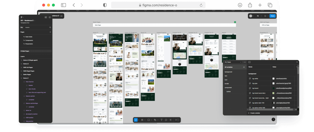 Figma file included - Residence O - A Scaleable Real Estate Webflow Template