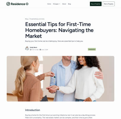 Thumb Single Blog Post - Residence O - A Scaleable Real Estate Webflow Template
