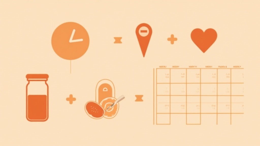 Minimalist editorial illustration about nutrition tracking beyond calories with abstract geometric shapes