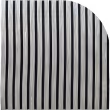 Close-up swatch of an acoustic wood slat panel in a smoked grey finish.