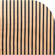 Close-up swatch of an acoustic wood slat panel in a light oak finish.