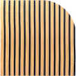 Close-up swatch of an acoustic wood slat panel in a natural oak finish.