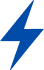 Blue lightning bolt icon on transparent background.