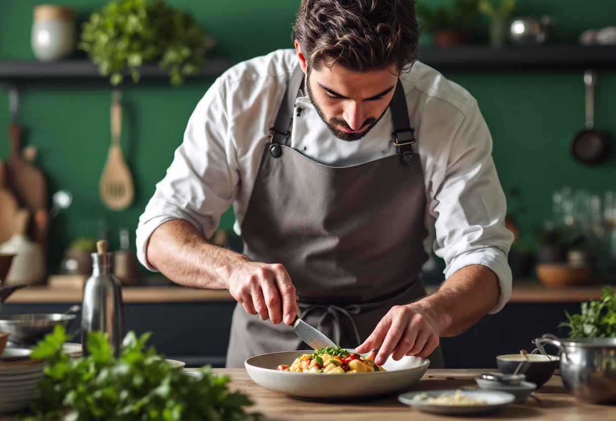 image of a chef in the kitchen (for an italian restaurant)