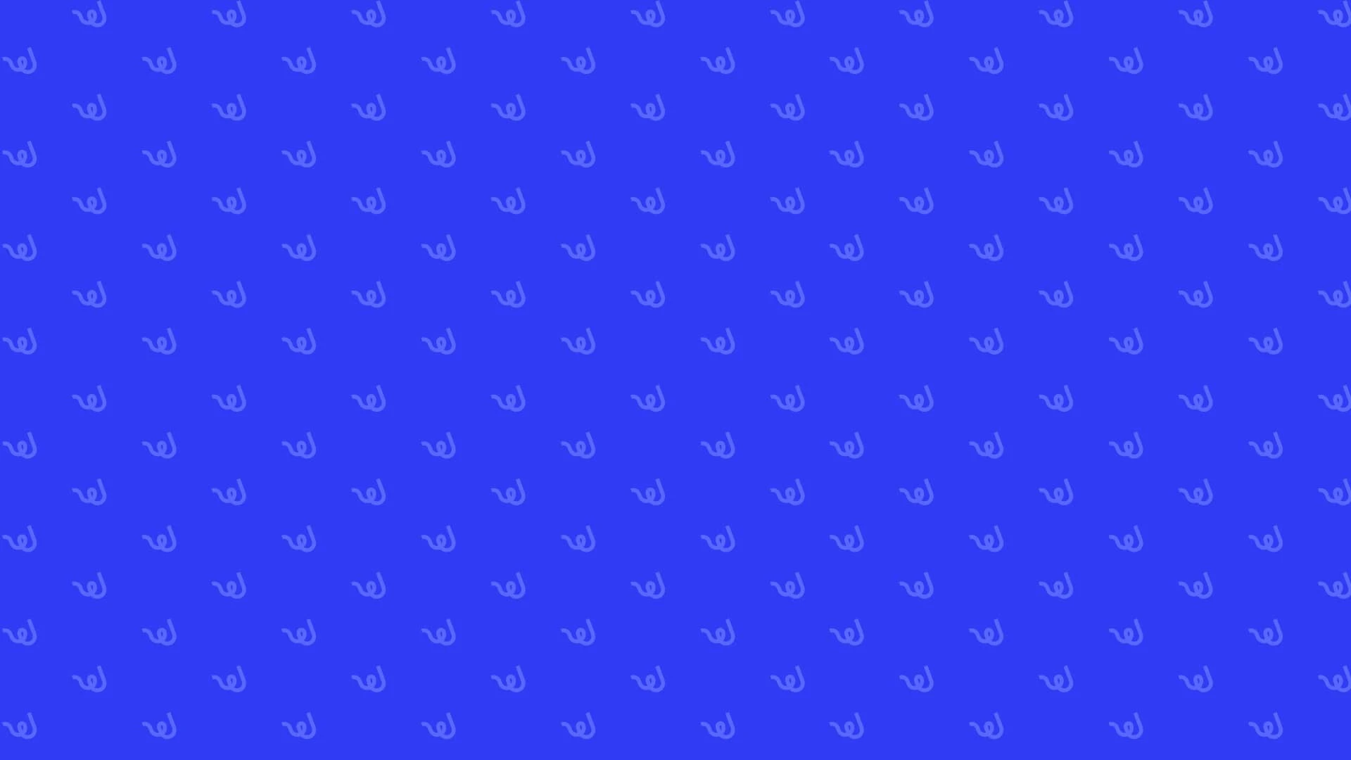 Patrón corporativo de What a Trip mostrando una trama repetitiva del isotipo en forma de trazo ondulado sobre fondo azul eléctrico