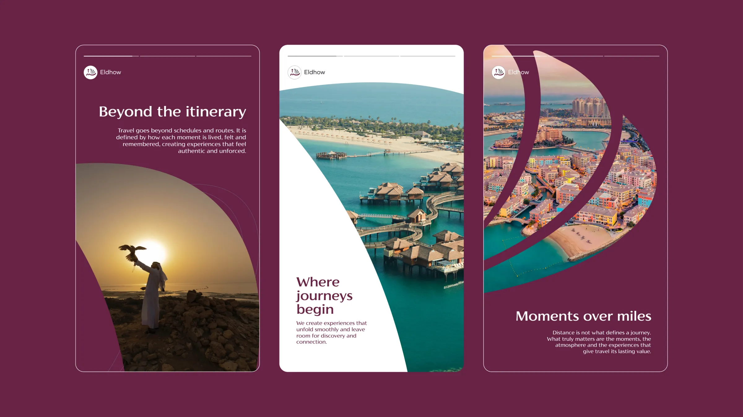 Historias de redes sociales con diseño gráfico de viajes y destinos