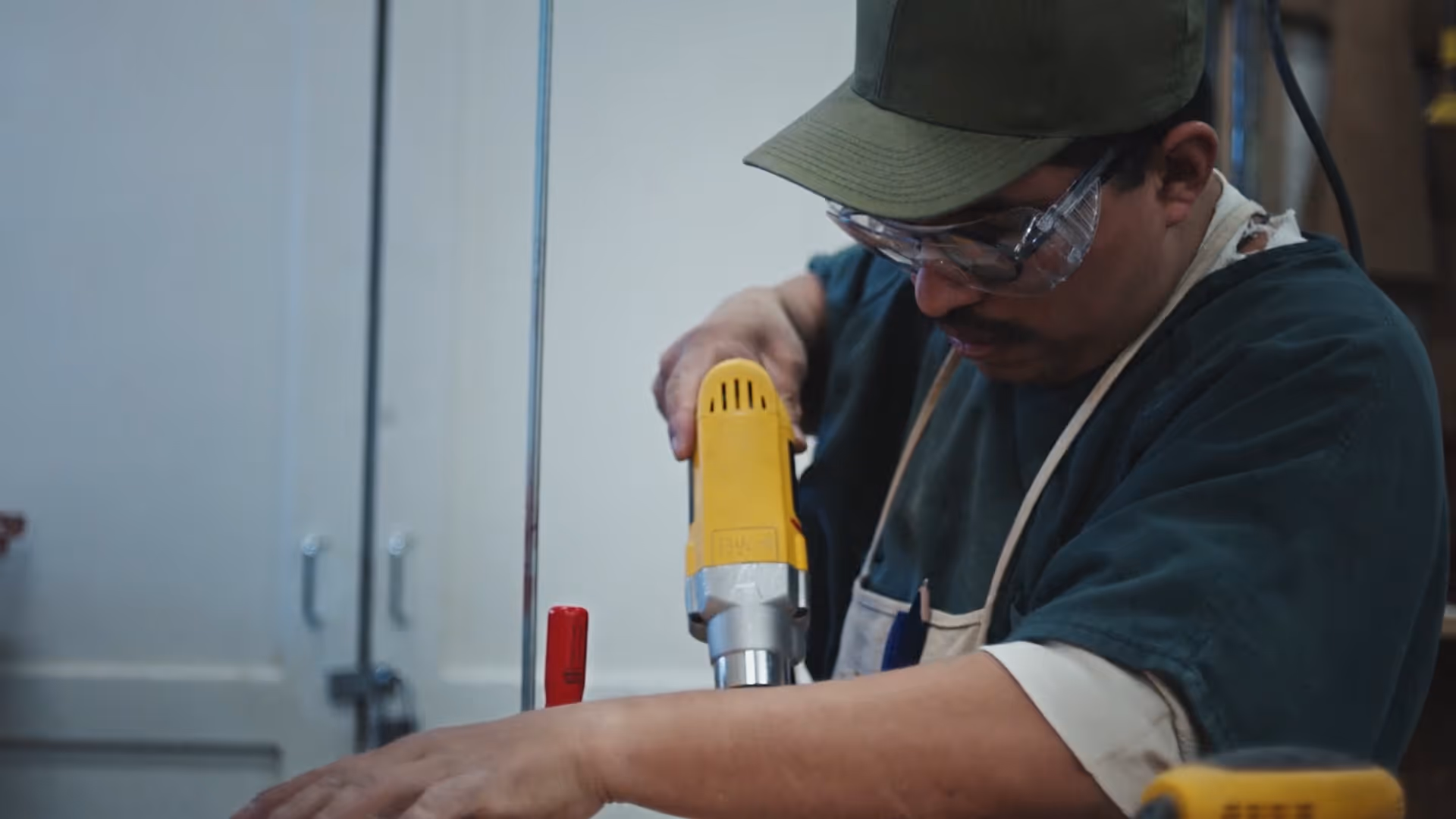 Facilities or maintenance team member servicing hospital building systems.