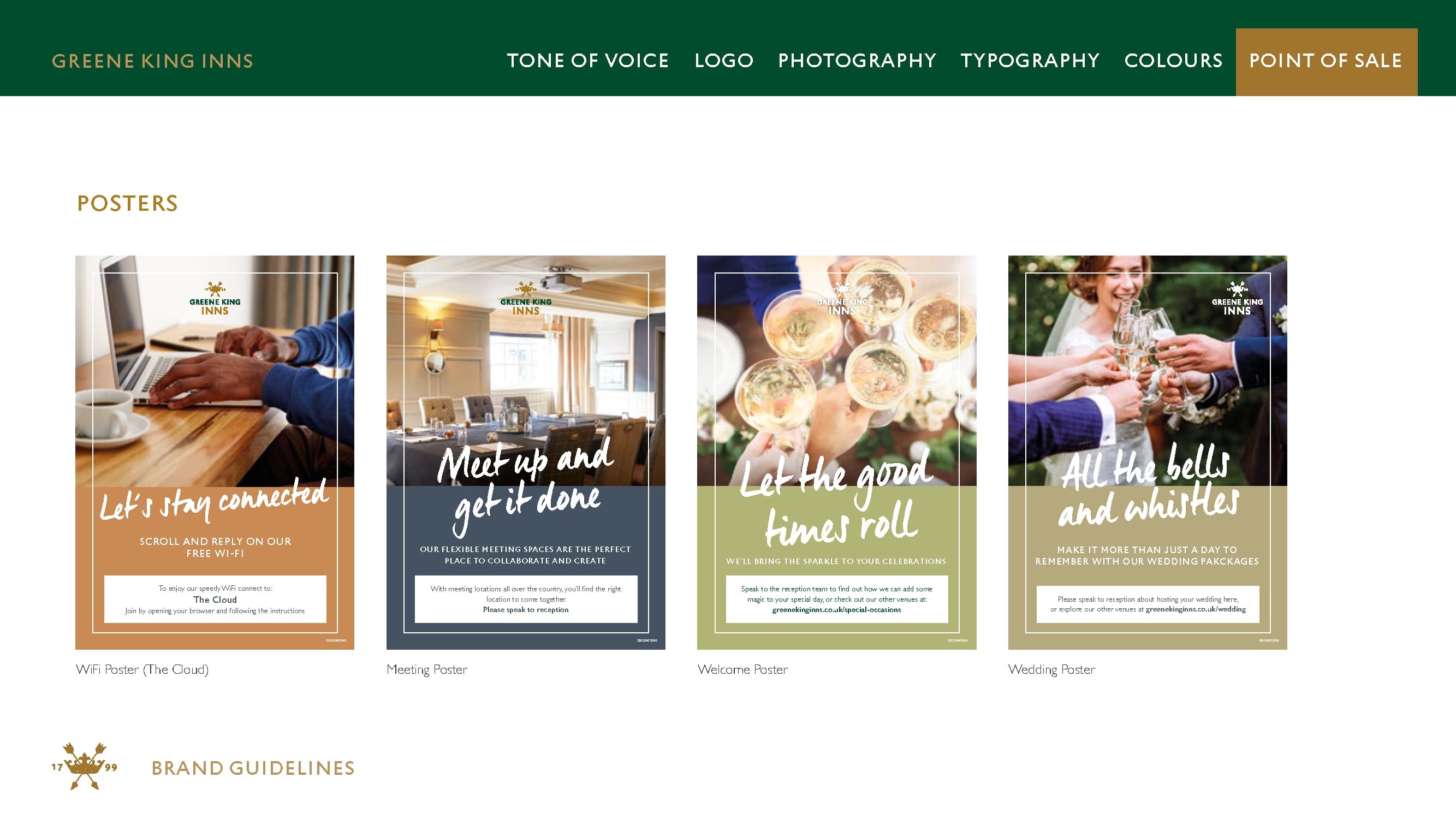 Select First branding work specific for the point of sale for Green King Inns.