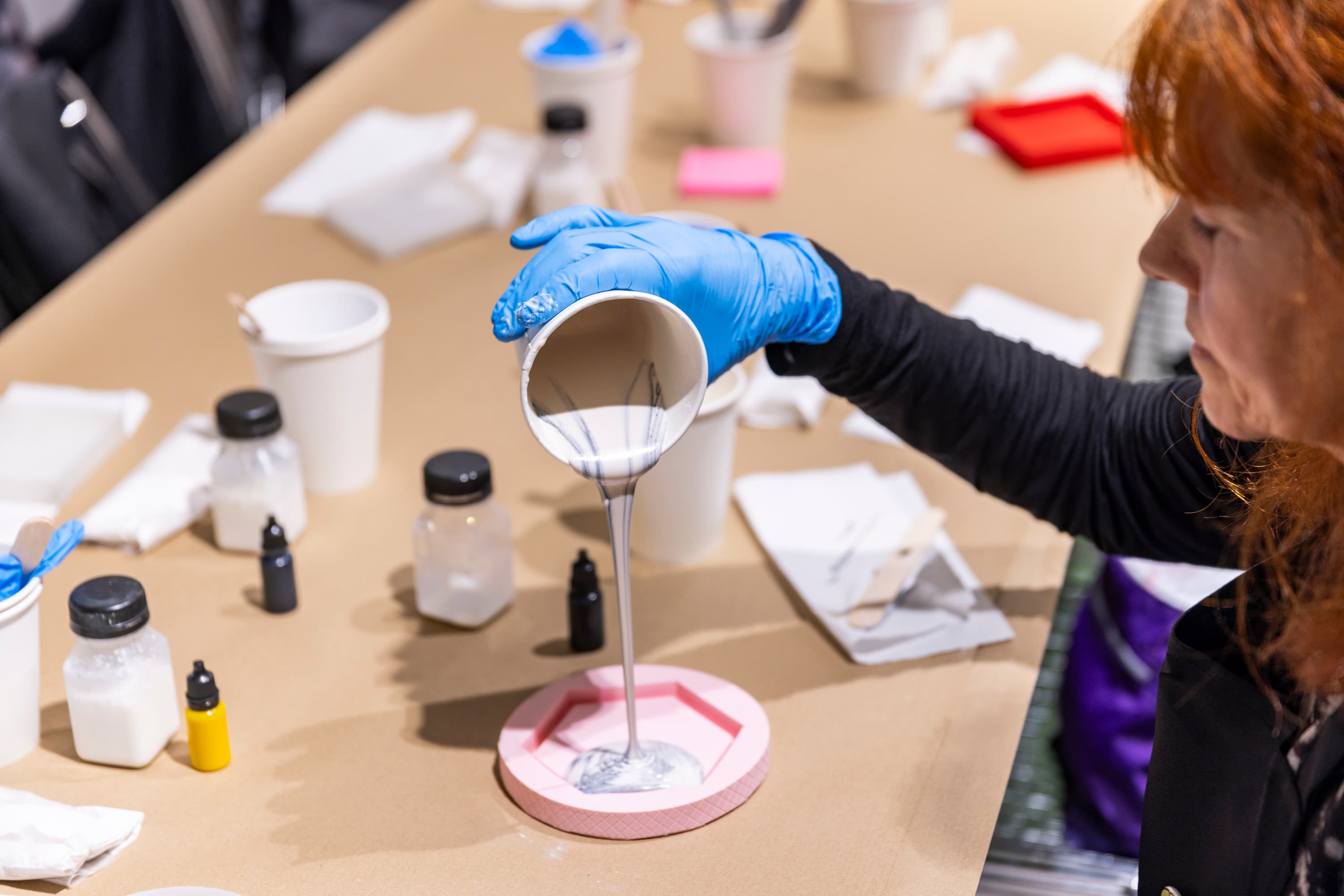 A snapshot of a custom jesmonite DIY experience.