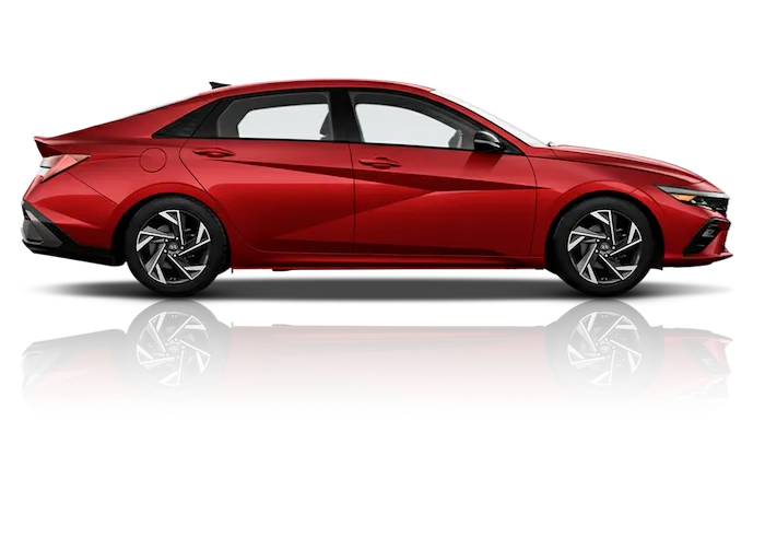 Hyundai Elantra — vista de estudio, fondo transparente