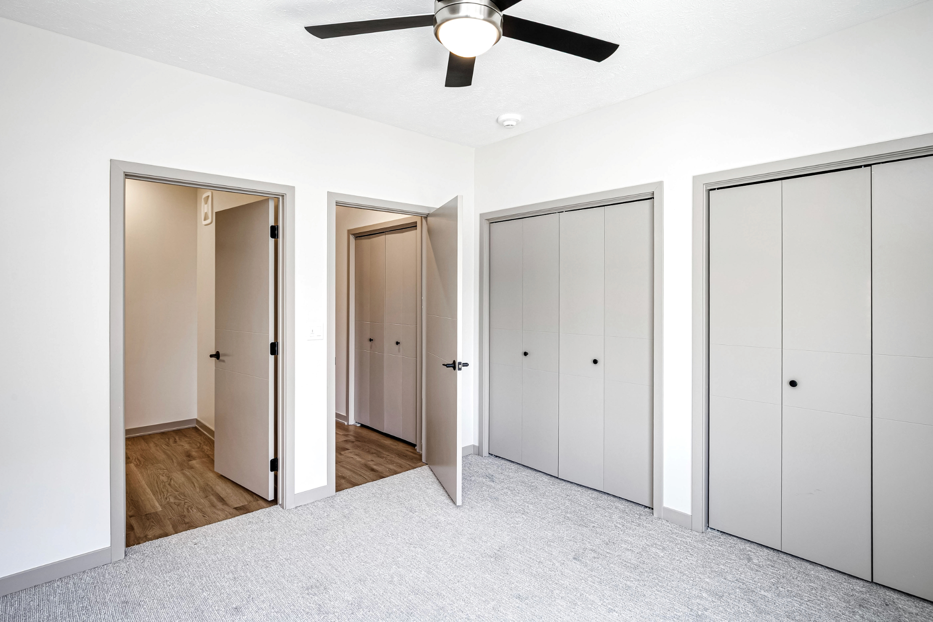Bedroom with two closets
