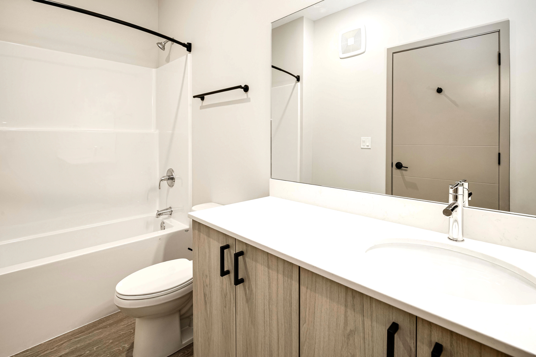 Bathroom with shower tub combo