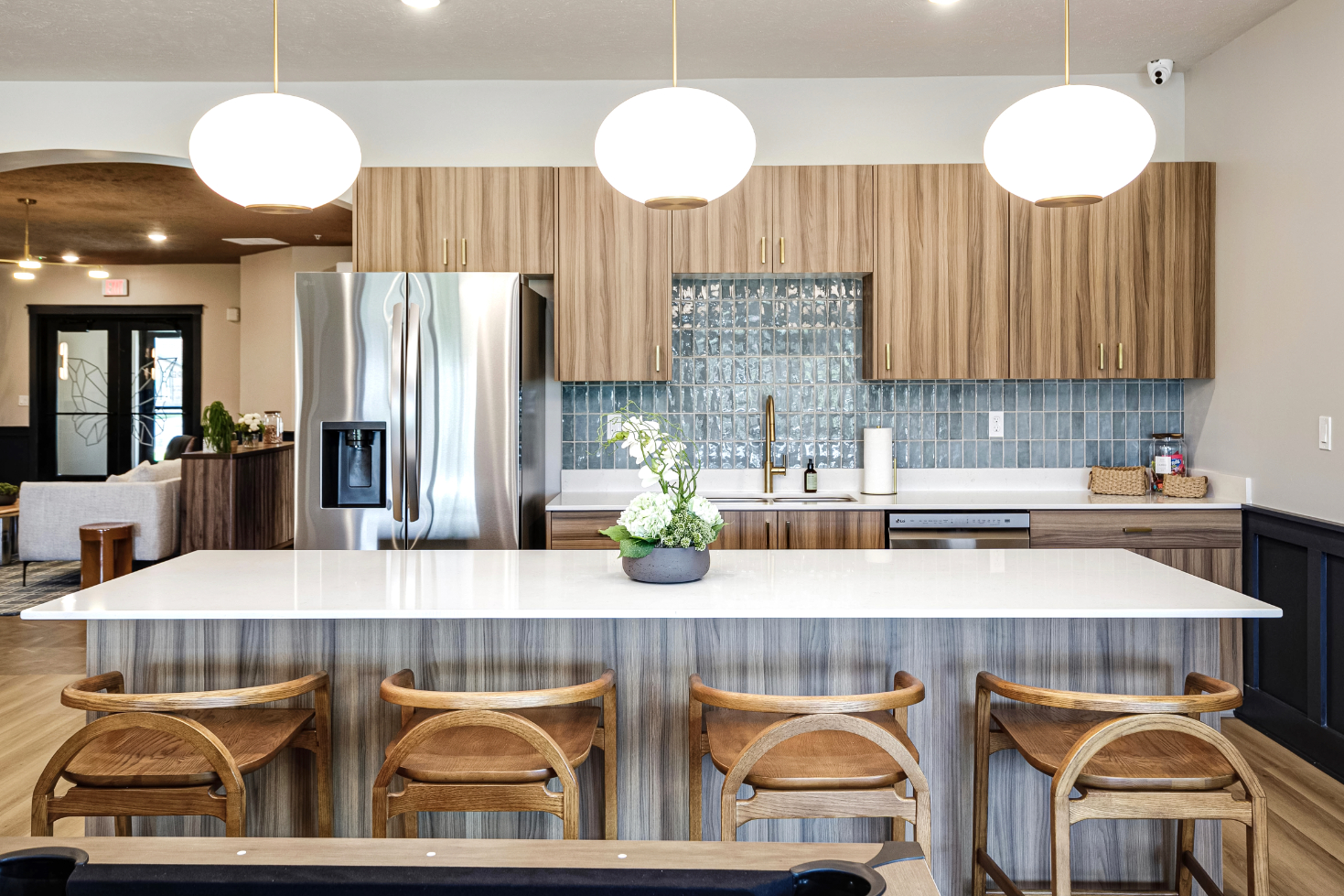 Clubhouse kitchen with island