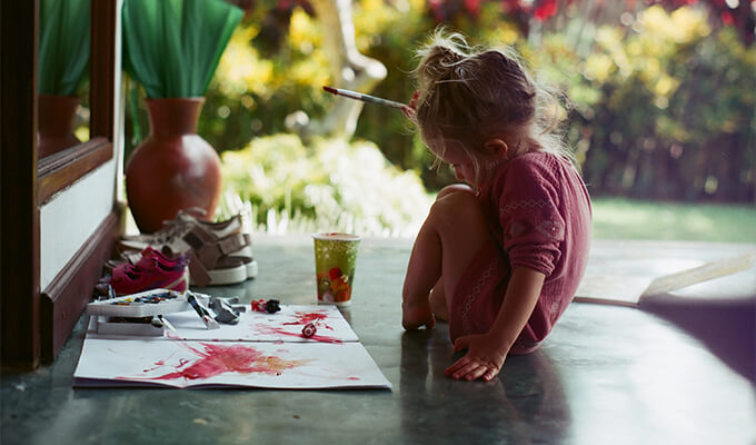 Creative child painting