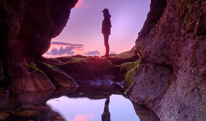 Self doubt reflection at sunset
