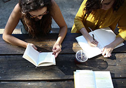 Creative conversation with friends studying