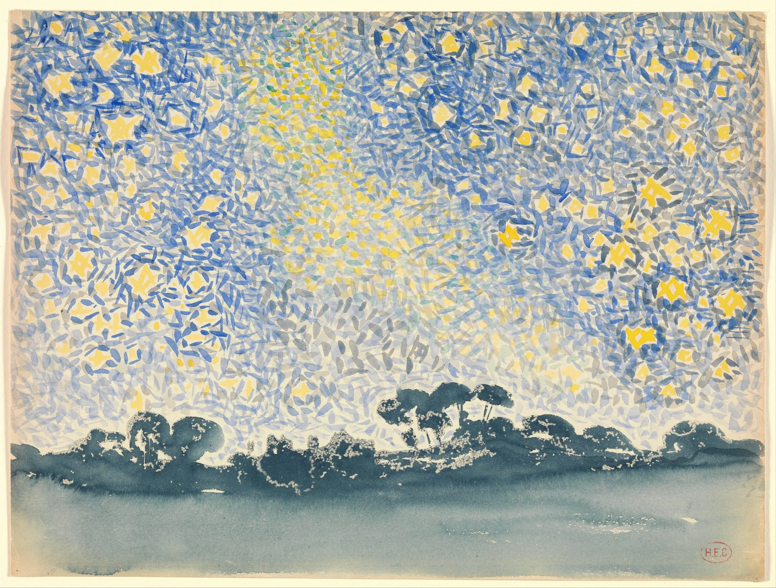 Abstract illustration of overlapping blue and yellow layers suggesting complexity