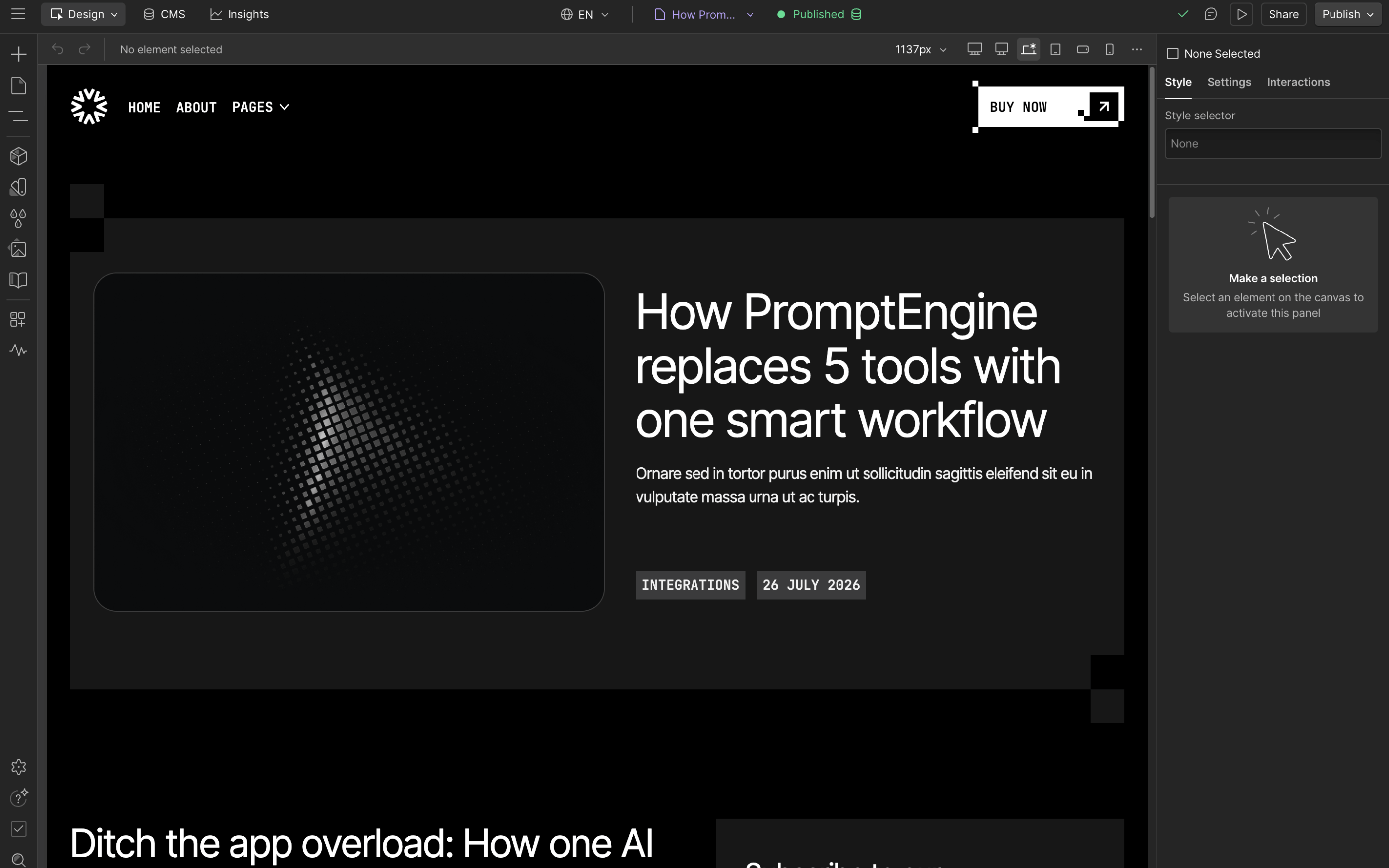 CMS Page PromptEngine Webflow Template And UI Kit | BRIX Template