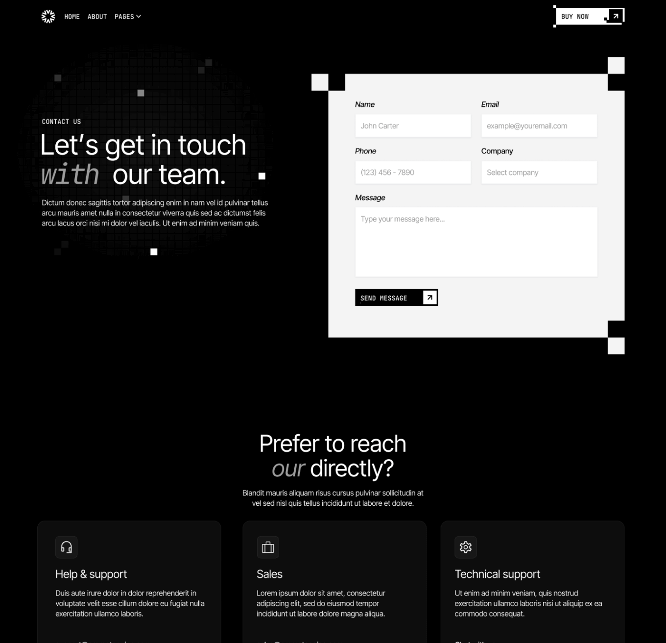 PromptEngine Contact V2 Hero Page LLM Webflow Template | BRIX Template