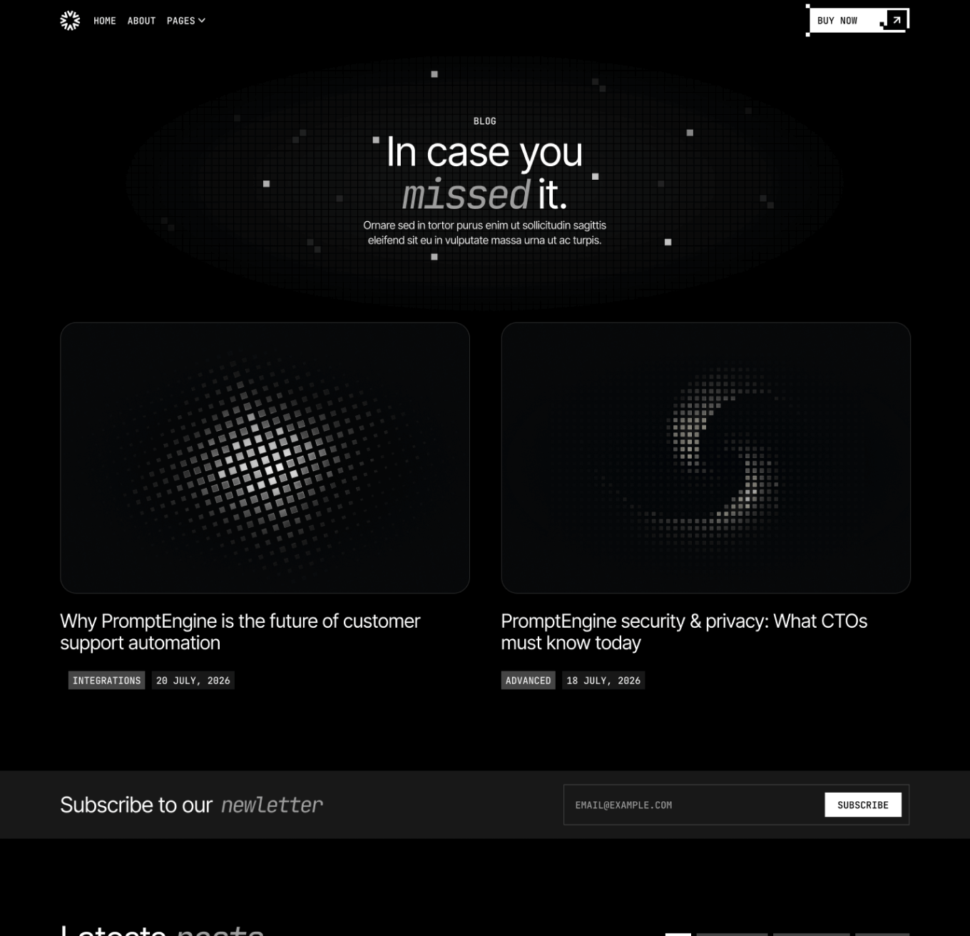 PromptEngine Blog V1 Hero Page LLM Webflow Template | BRIX Template