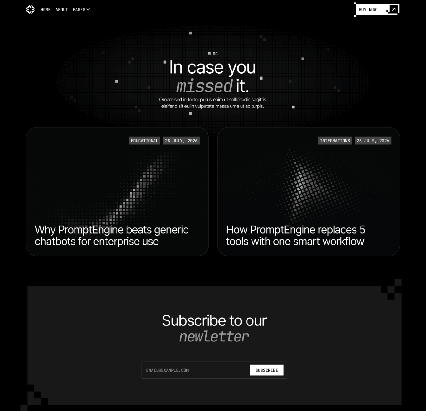 PromptEngine Blog V2 Hero Page LLM Webflow Template | BRIX Template