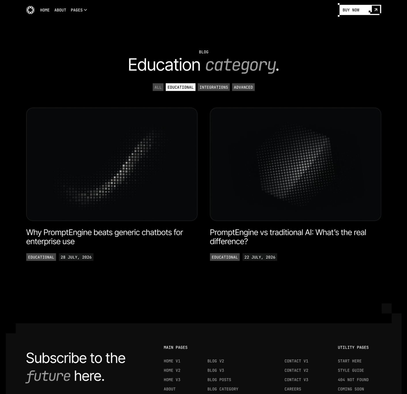 PromptEngine Blog Category Main Page LLM Webflow Template | BRIX Template