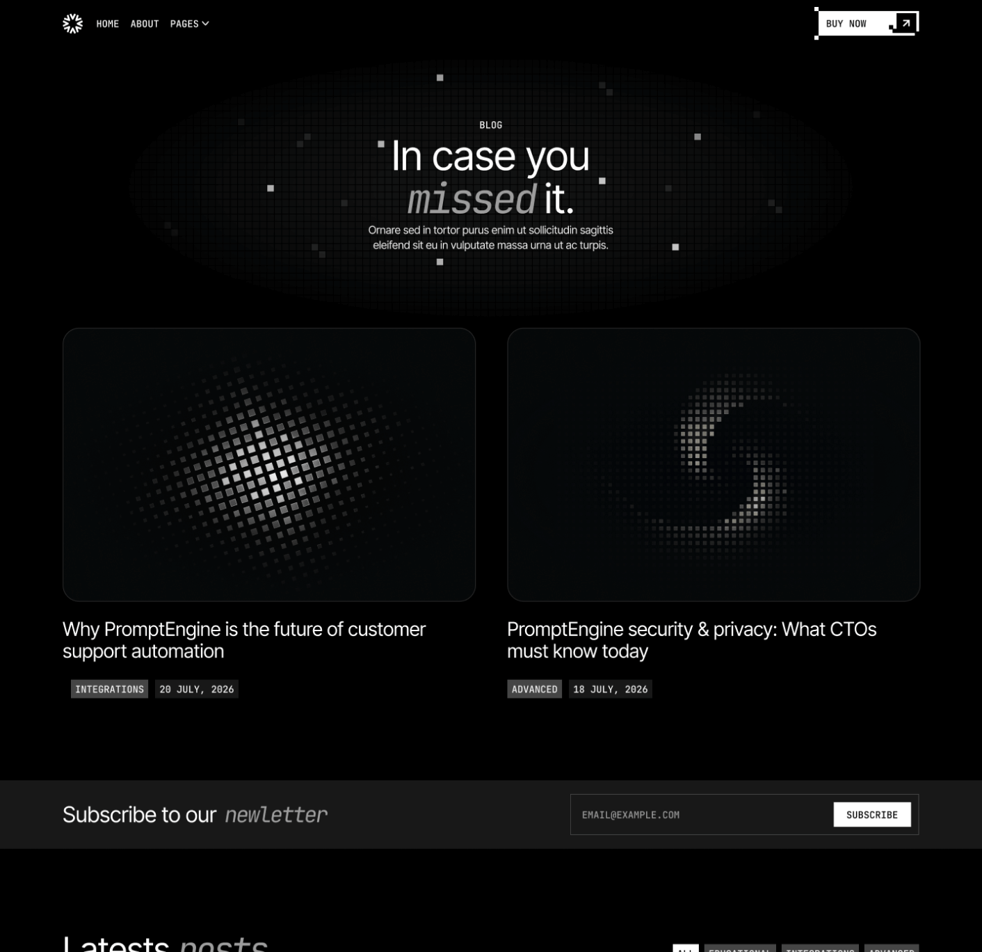 PromptEngine Blog V1 Main Page LLM Webflow Template | BRIX Template