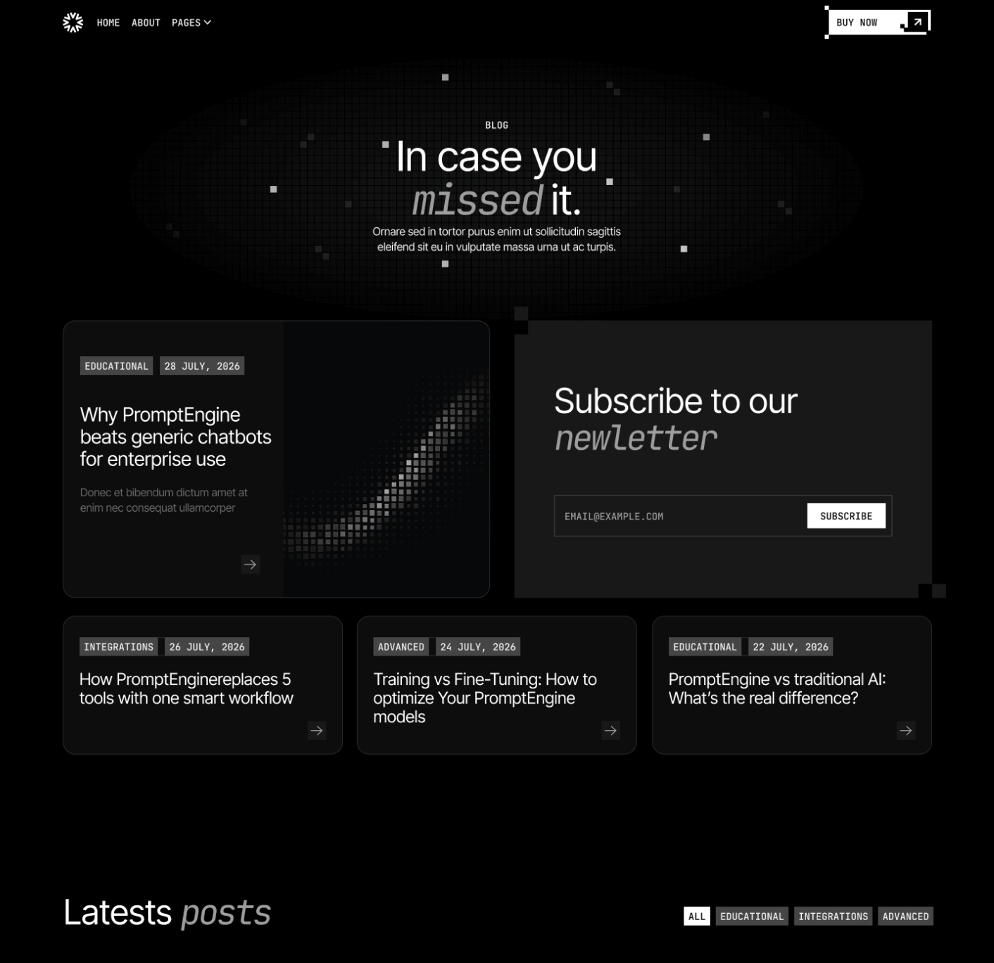 PromptEngine Blog V3 Main Page LLM Webflow Template | BRIX Template
