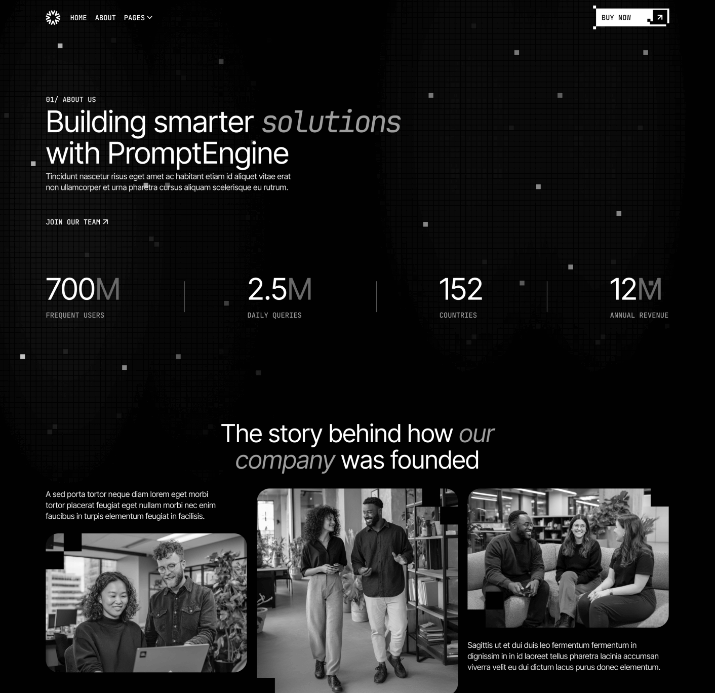 PromptEngine About Main Page LLM Webflow Template | BRIX Template