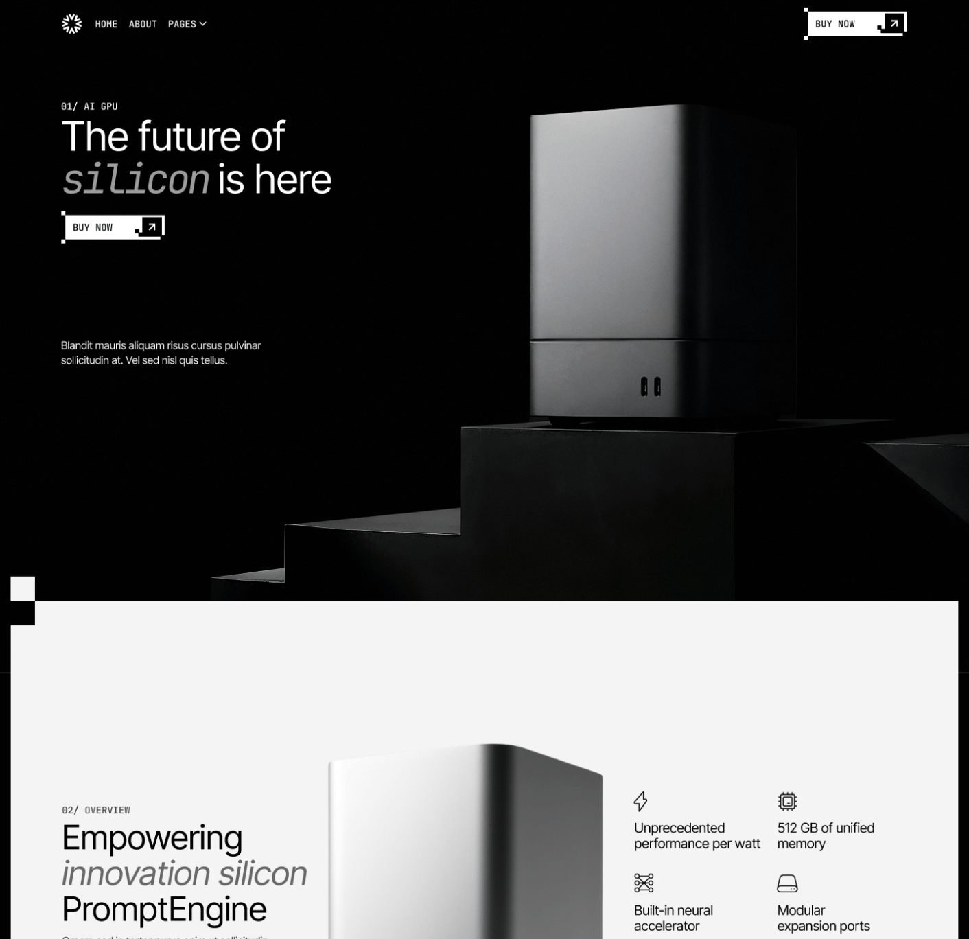 PromptEngine Home V1 Main Page LLM Webflow Template | BRIX Template