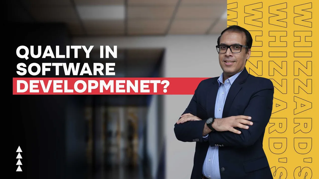 A man in glasses poses against a blue background, promoting a video on becoming a pro full stack developer.