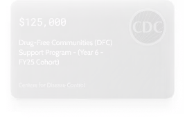 Grayed out floating grant card