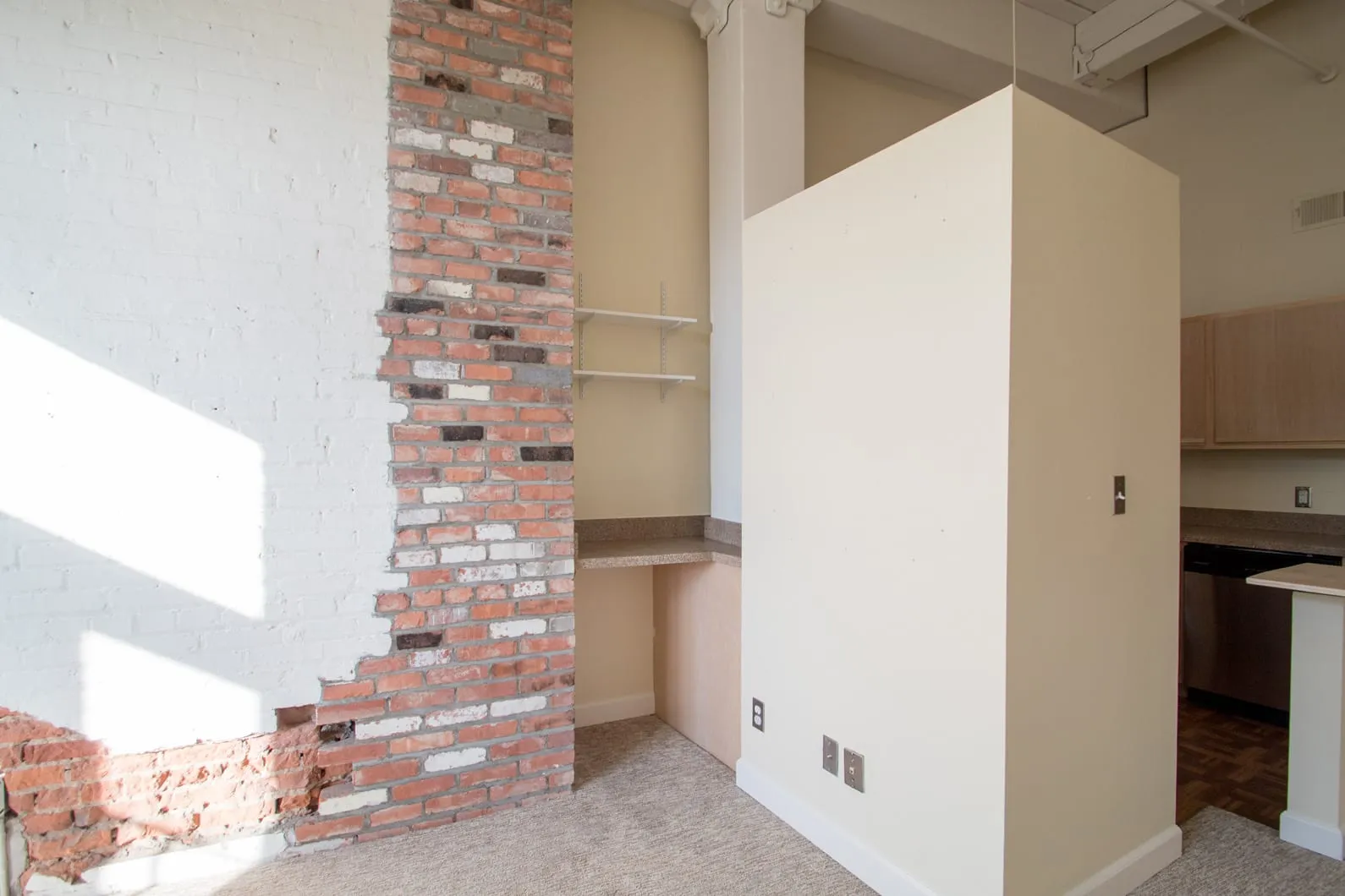 Living room brick wall